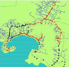 The buses network of Acapulco (Mexico)